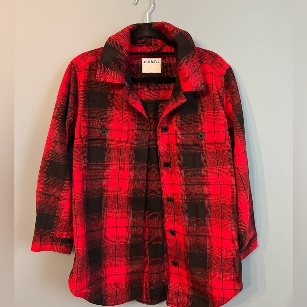 Old Navy Red and Black Plaid Jacket - Picture 3 of 5